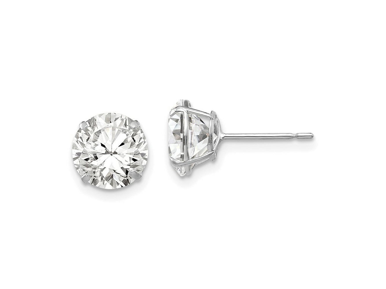 FJC Finejewelers 14 kt White Gold Stud 8mm Round CZ Post Earrings