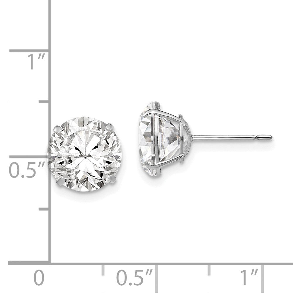 FJC Finejewelers 14 kt White Gold Stud 9mm Round CZ Post Earrings