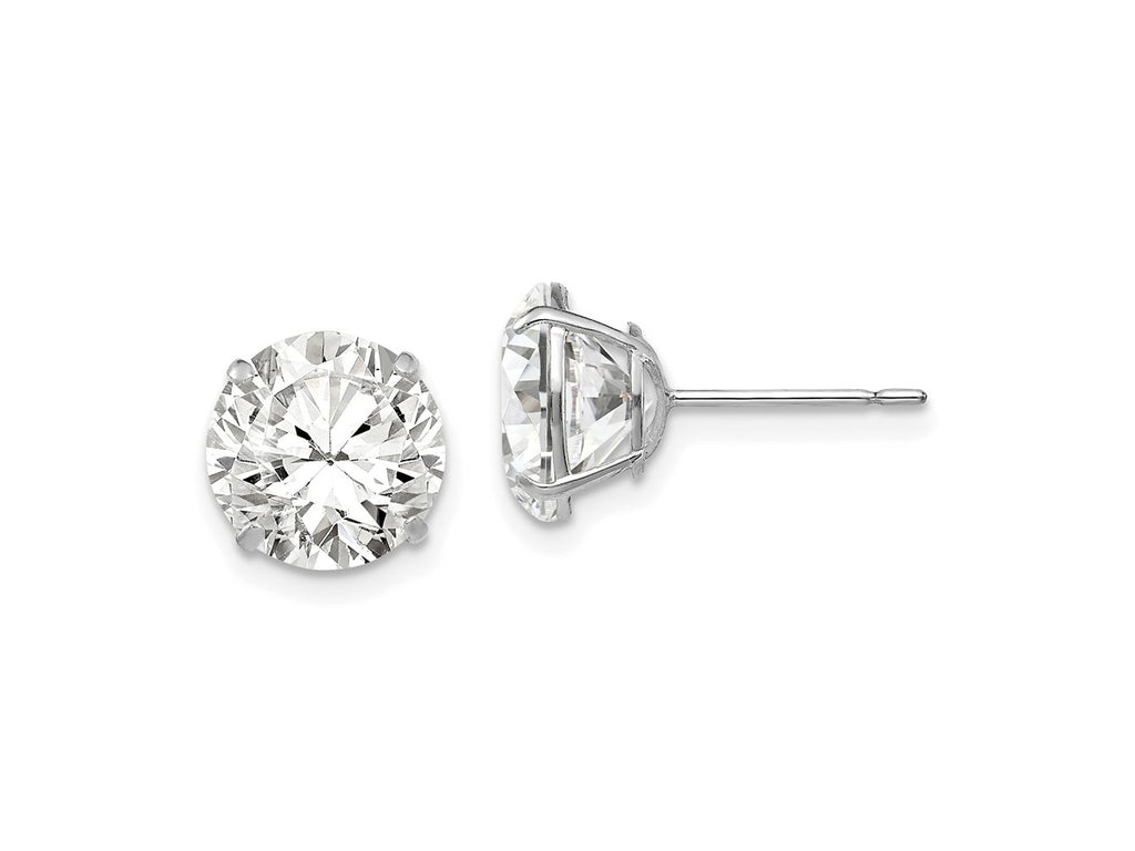 FJC Finejewelers 14 kt White Gold Stud 9mm Round CZ Post Earrings