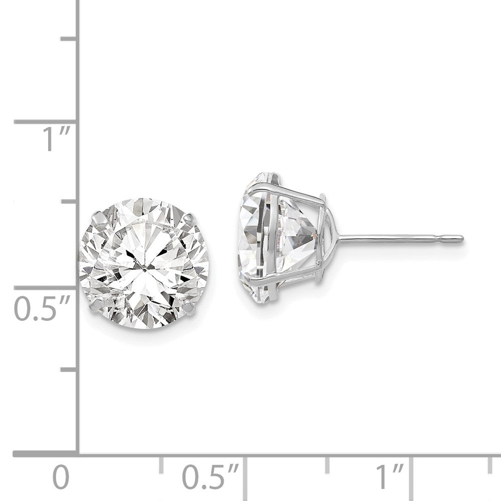 FJC Finejewelers 14 kt White Gold Stud 10mm Round CZ Post Earrings