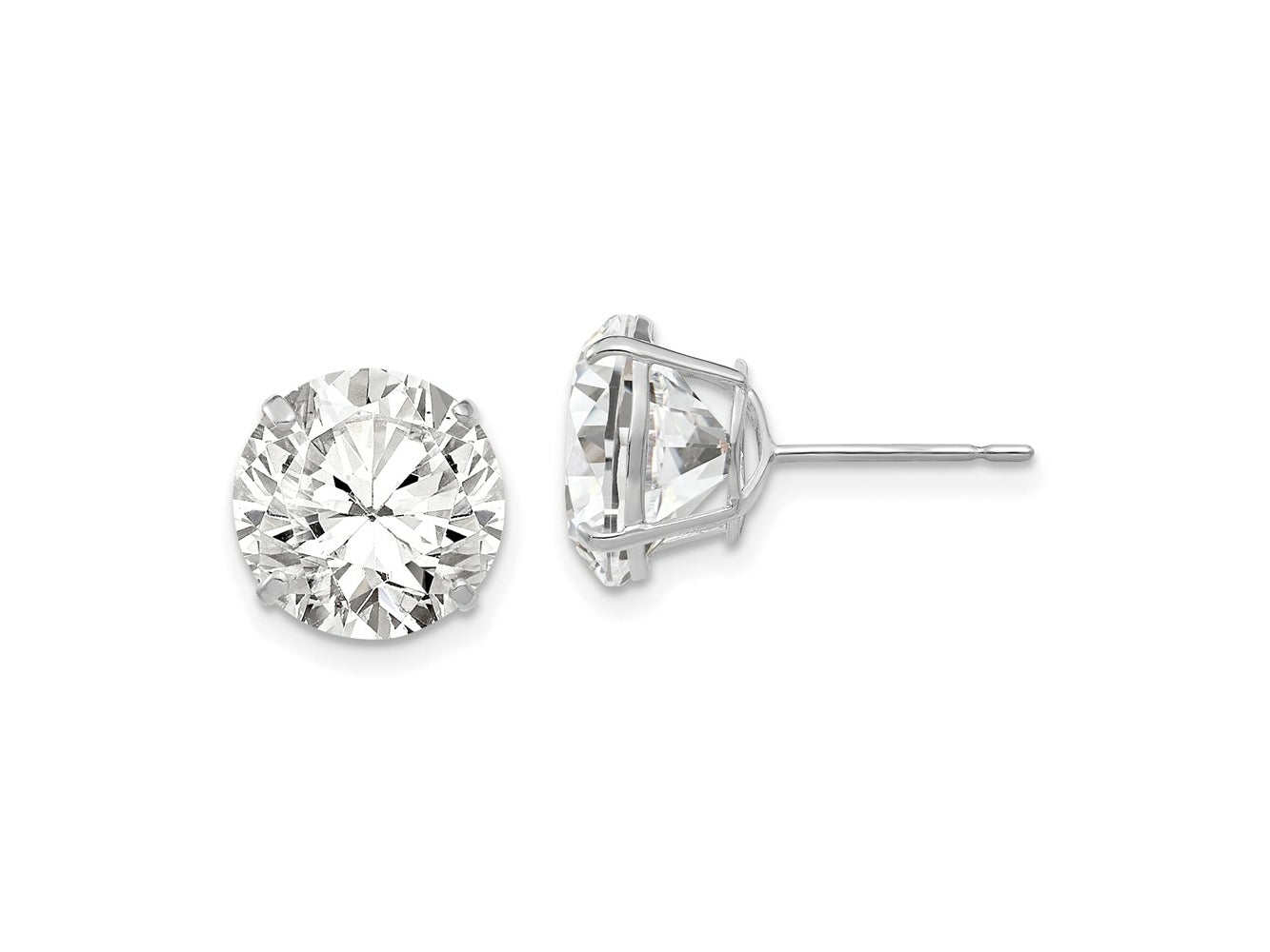 FJC Finejewelers 14 kt White Gold Stud 10mm Round CZ Post Earrings