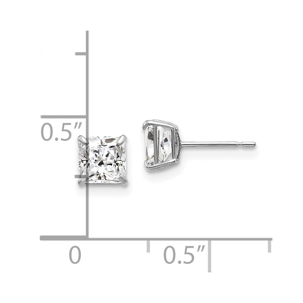 FJC Finejewelers 14 kt White Gold Stud 5mm Square CZ Post Earrings