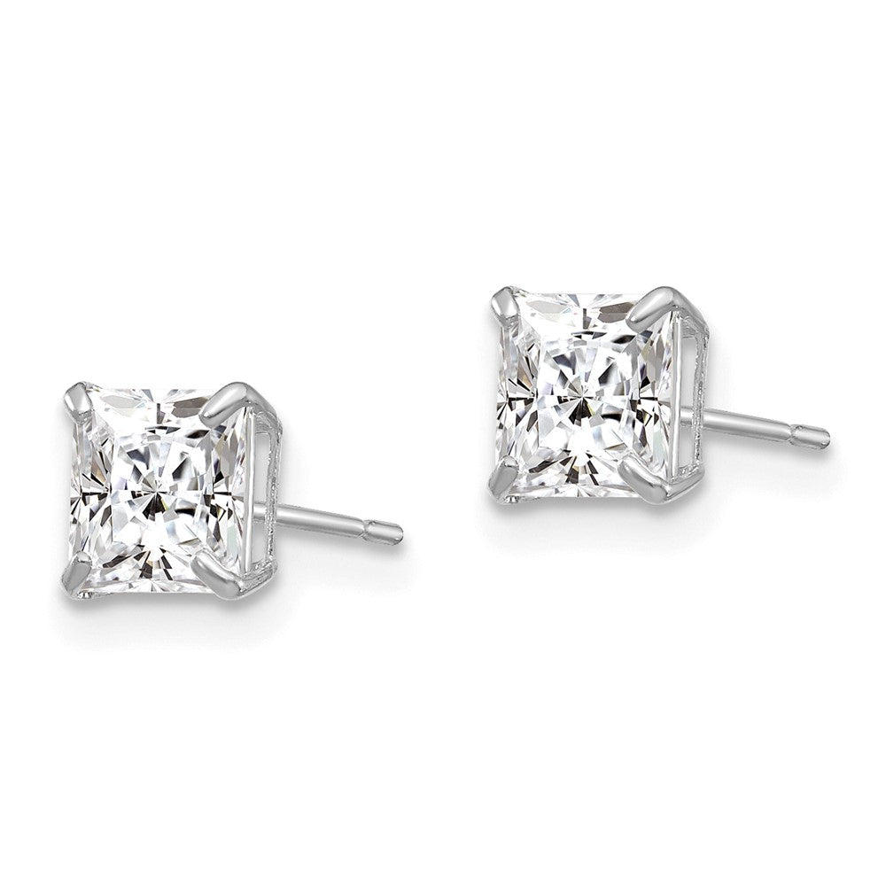 FJC Finejewelers 14 kt White Gold Stud 5mm Square CZ Post Earrings