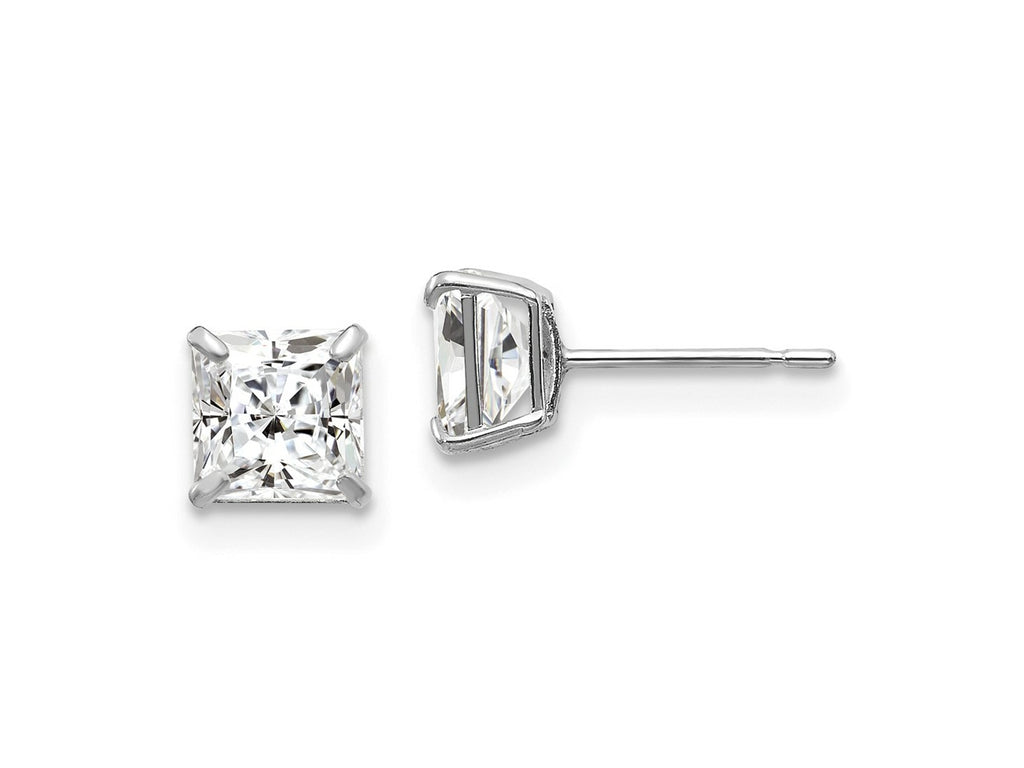 FJC Finejewelers 14 kt White Gold Stud 5mm Square CZ Post Earrings