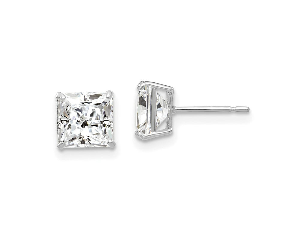 FJC Finejewelers 14 kt White Gold Stud 6mm Square CZ Post Earrings