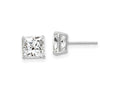 FJC Finejewelers 14 kt White Gold Stud 6mm Square CZ Post Earrings