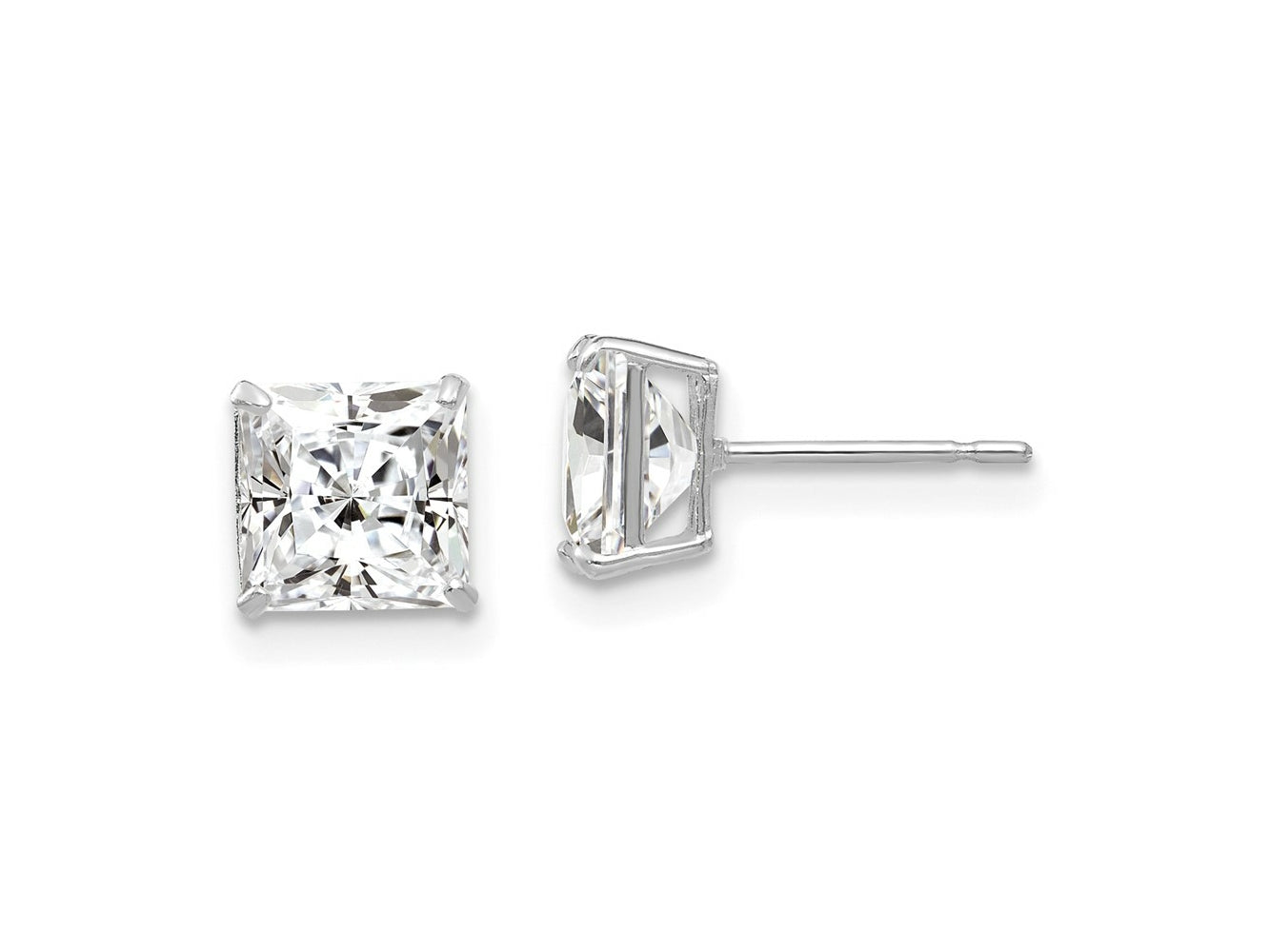 FJC Finejewelers 14 kt White Gold Stud 6mm Square CZ Post Earrings