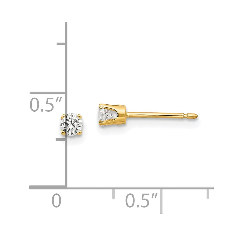 FJC Finejewelers 14 kt Yellow Gold Stud 3mm CZ stud earrings 4 mm x 4 mm