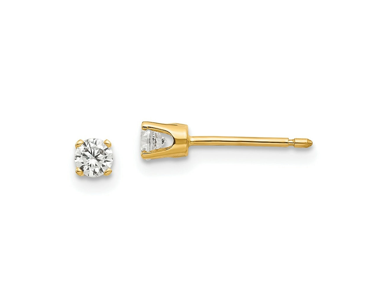 FJC Finejewelers 14 kt Yellow Gold Stud 3mm CZ stud earrings 4 mm x 4 mm