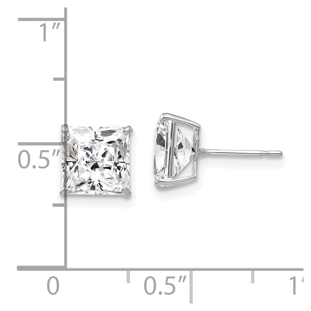 FJC Finejewelers 14 kt White Gold Stud 7mm Square CZ Post Earrings