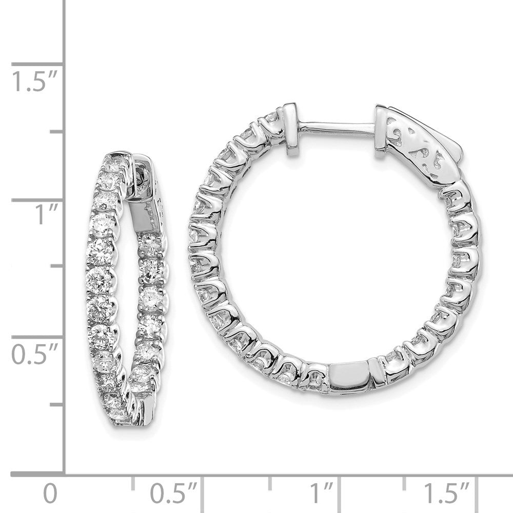 FJC Finejewelers 14 kt White Gold Lab Grown Diamonds Round Hoop with Safety Clasp Earr