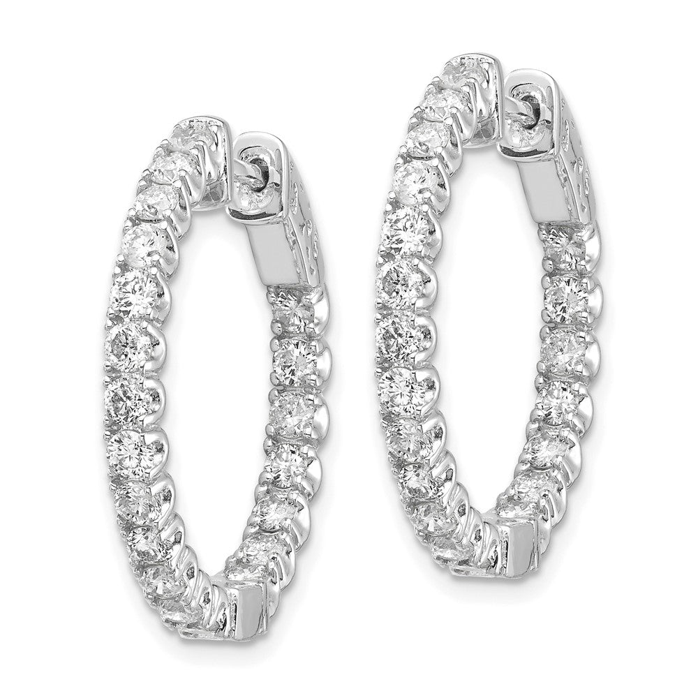 FJC Finejewelers 14 kt White Gold Lab Grown Diamonds Round Hoop with Safety Clasp Earr