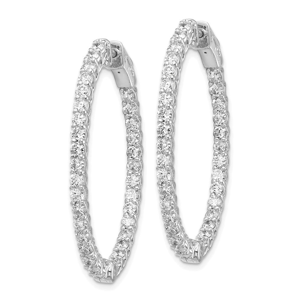 FJC Finejewelers 14 kt White Gold Lab Grown Diamonds Round Hoop Earrings with Safety Clasp