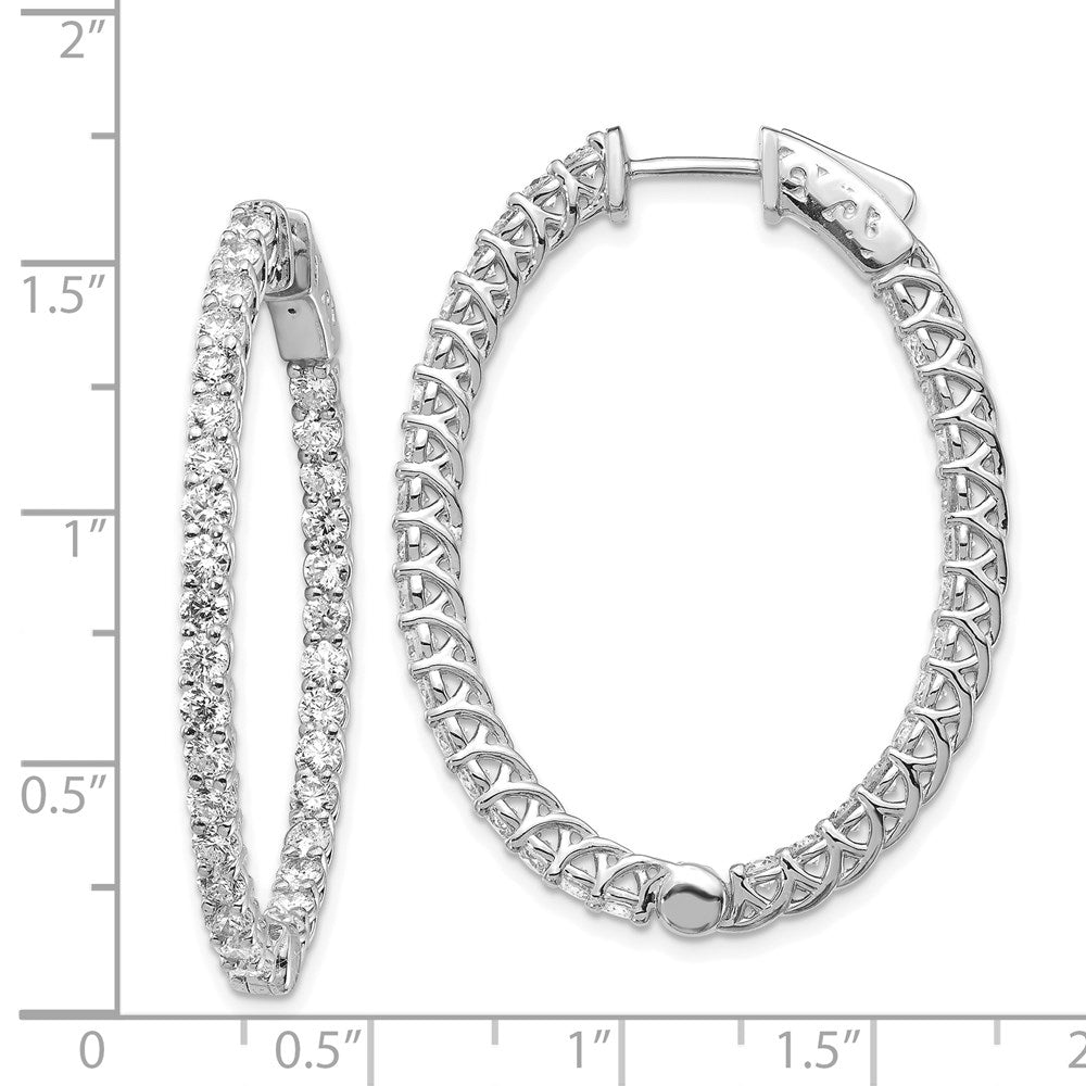 FJC Finejewelers 14 kt White Gold Lab Grown Diamonds Round Hoop Earrings with Safety Clasp