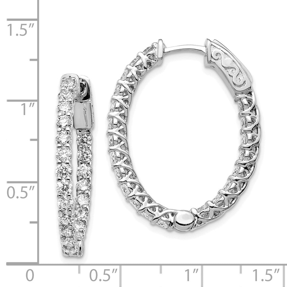 FJC Finejewelers 14 kt White Gold Lab Grown Diamonds Round Hoop Earrings with Safety Clasp
