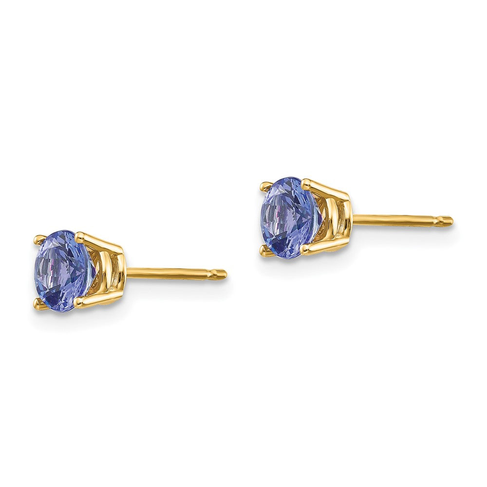 FJC Finejewelers 14 kt Yellow Gold Stud Tanzanite Post Earrings 5 x 5 mm
