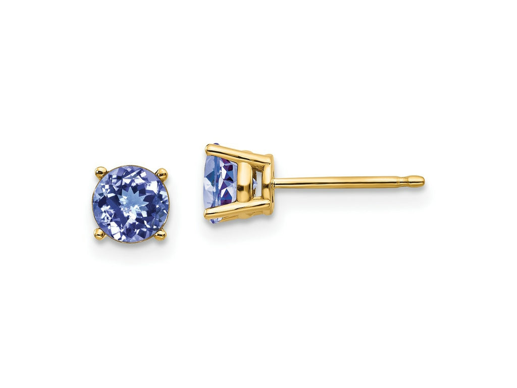 FJC Finejewelers 14 kt Yellow Gold Stud Tanzanite Post Earrings 5 x 5 mm