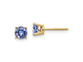 FJC Finejewelers 14 kt Yellow Gold Stud Tanzanite Post Earrings 5 x 5 mm