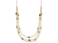 FJC Finejewelers 14 kt Yellow Gold Smoky Quartz White Quartz/BT/CI/AM 3-strand Necklace 17 Inches x 4.75 mm