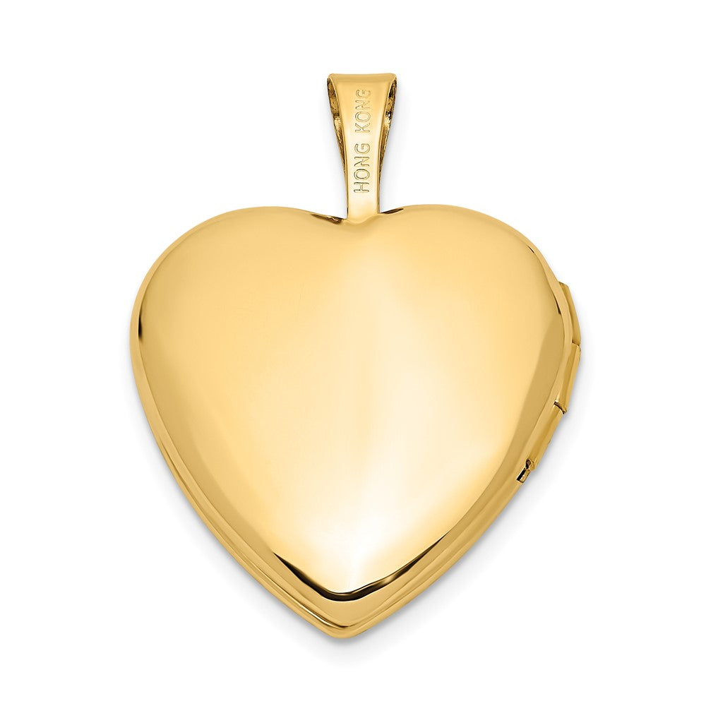 FJC Finejewelers 14 kt Yellow Gold Polished and Satin I LOVE YOU Heart Charm Locket 21 x 16 mm
