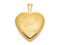 FJC Finejewelers 14 kt Yellow Gold Polished and Satin I LOVE YOU Heart Charm Locket 21 x 16 mm