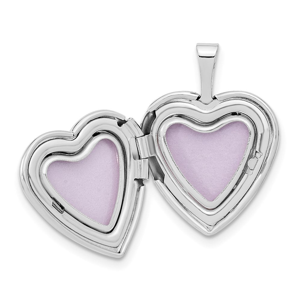 FJC Finejewelers 14 kt White Gold Satin I LOVE YOU Heart Locket Charm 21 mm x 16 mm