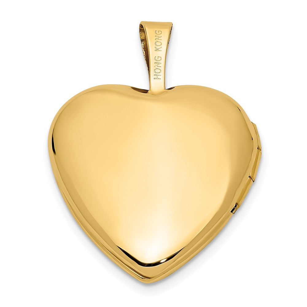 FJC Finejewelers 14 kt Yellow Gold Leaf and Scroll Heart Charm Locket 21 x 16 mm