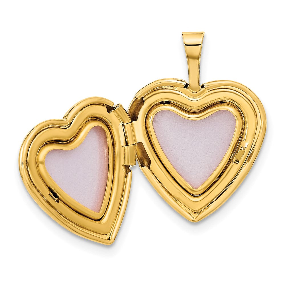 FJC Finejewelers 14 kt Yellow Gold Double Hearts Charm Locket 21 x 16 mm