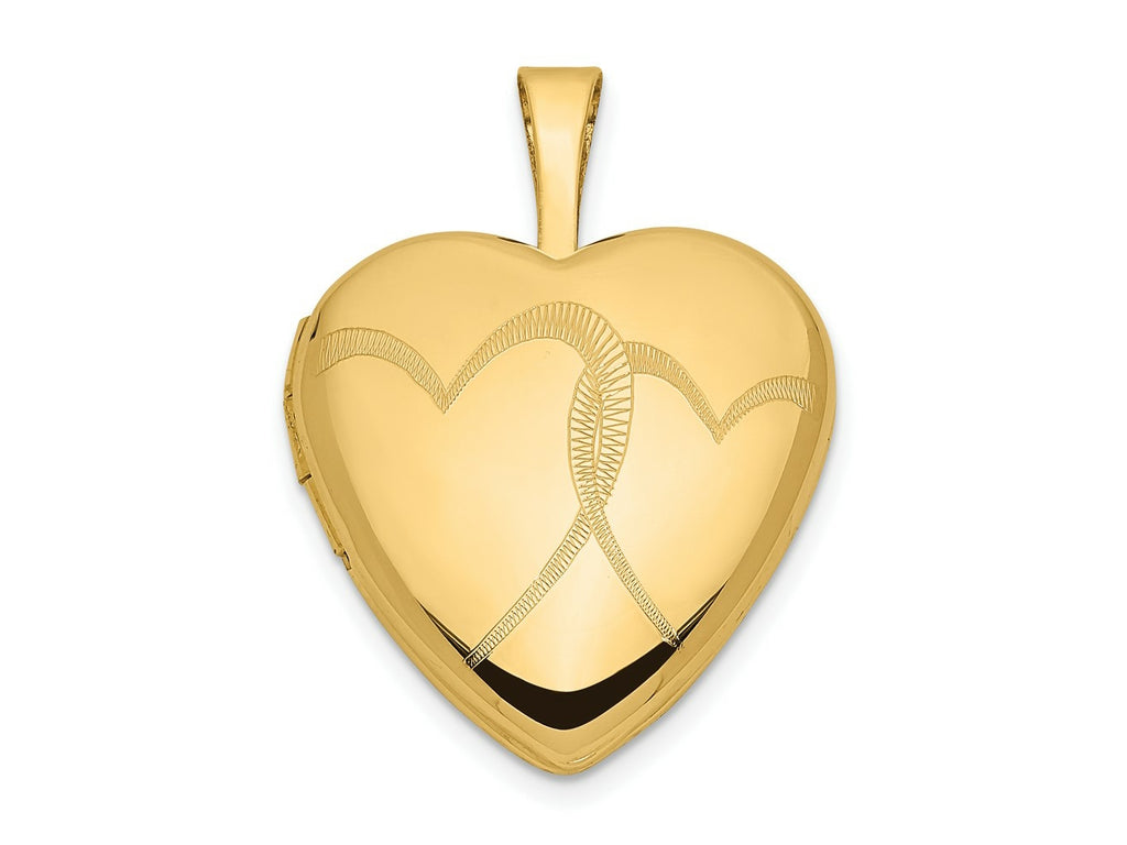 FJC Finejewelers 14 kt Yellow Gold Double Hearts Charm Locket 21 x 16 mm