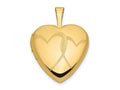 FJC Finejewelers 14 kt Yellow Gold Double Hearts Charm Locket 21 x 16 mm