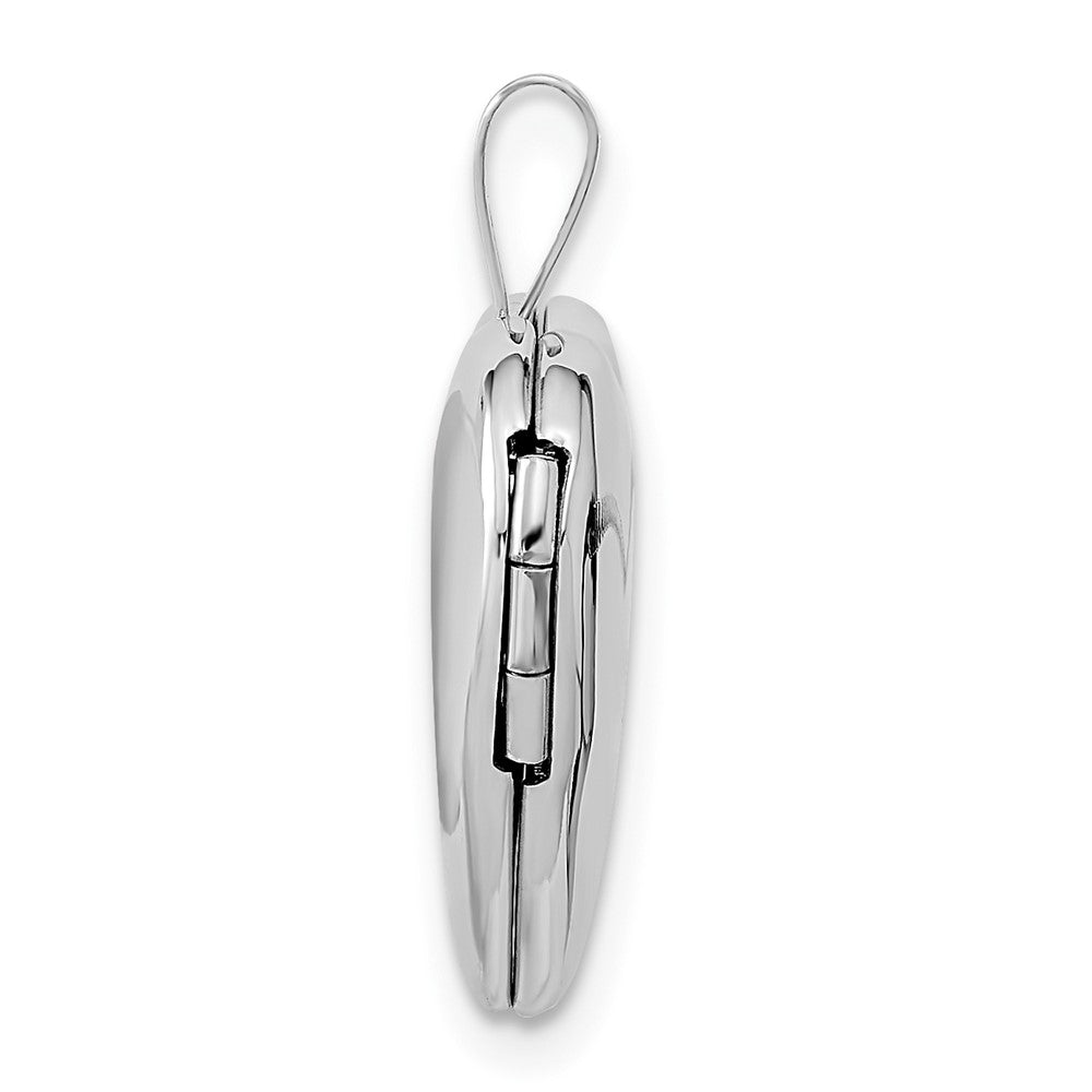 FJC Finejewelers 14 kt White Gold Double Hearts Locket Charm 21 mm x 16 mm