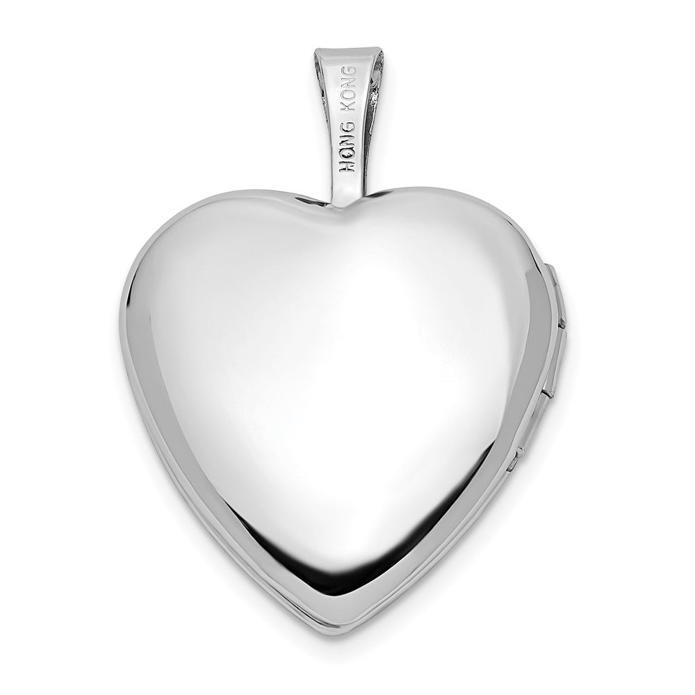 FJC Finejewelers 14 kt White Gold Double Hearts Locket Charm 21 mm x 16 mm