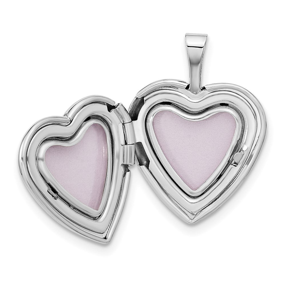 FJC Finejewelers 14 kt White Gold Double Hearts Locket Charm 21 mm x 16 mm