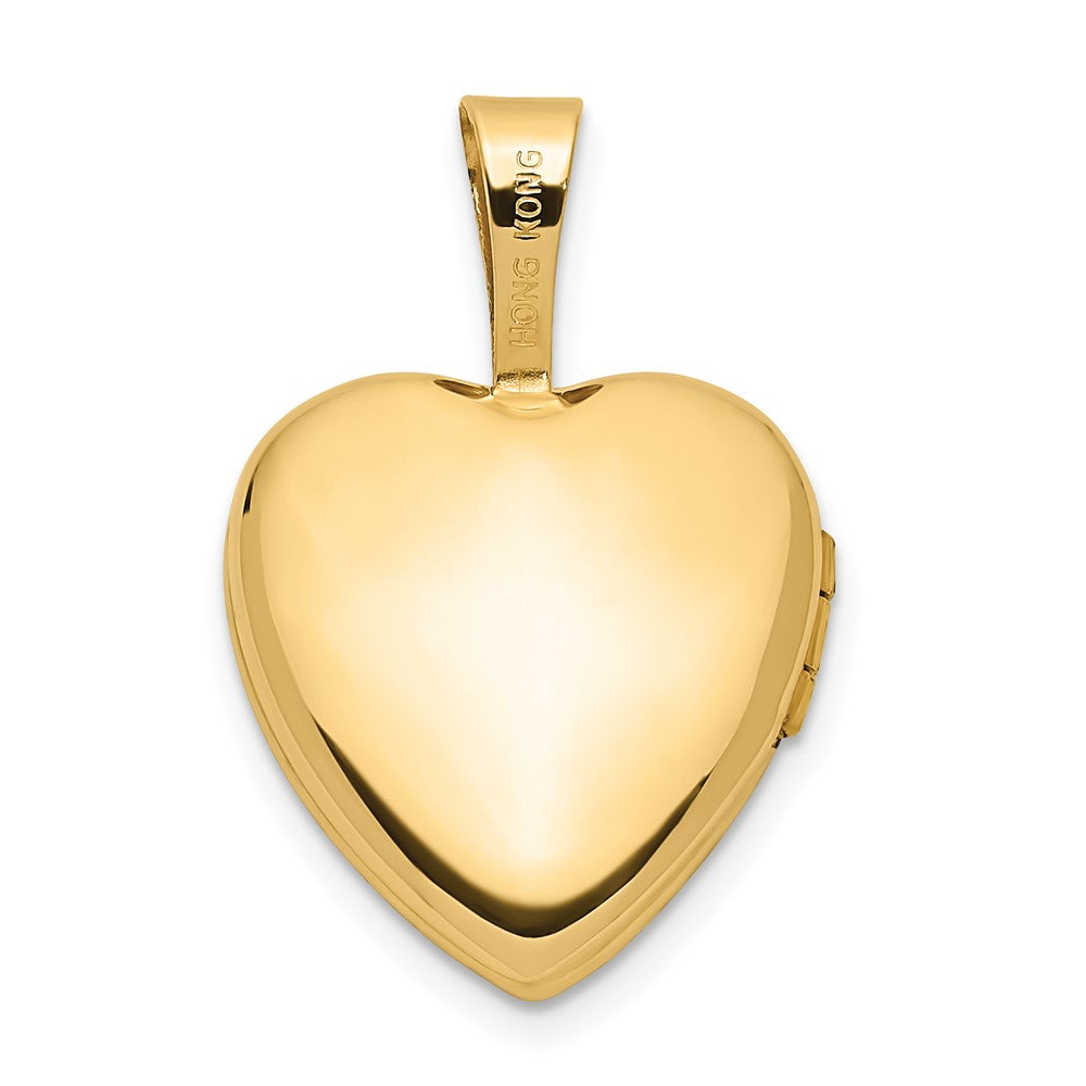 FJC Finejewelers 14 kt Yellow Gold Satin with Enamel Rose Heart Charm Locket 18 x 12 mm