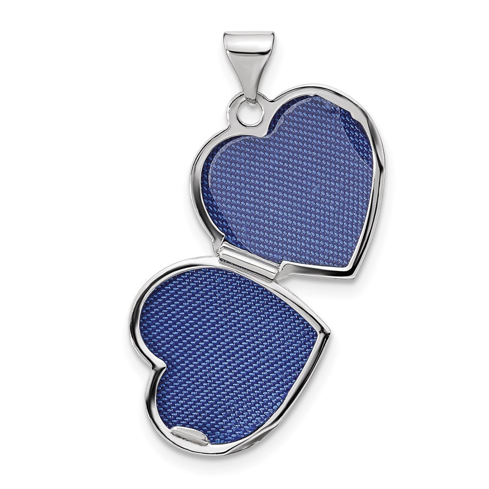 FJC Finejewelers 14 kt White Gold Reversible Swirl Design 15mm Heart Locket Charm 21 mm x 15 mm