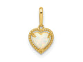 FJC Finejewelers 14 kt Yellow Gold Lab Created Opal Heart Charm 7 mm
