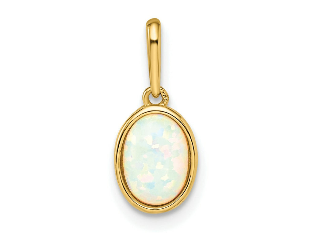 FJC Finejewelers 14 kt Yellow Gold Lab Created Opal Charm 6 mm