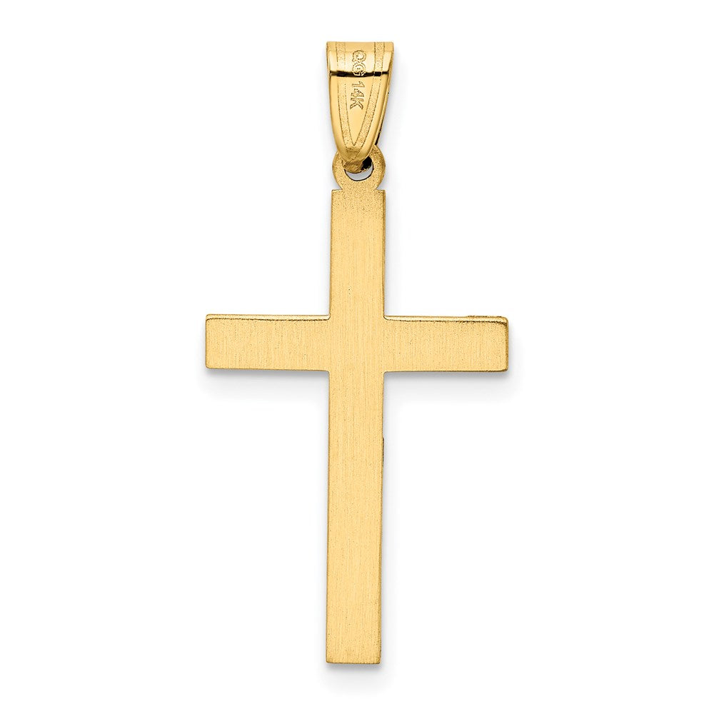 FJC Finejewelers 14 kt Yellow Gold Solid Laser Etched Cross Charm 21 x 15 mm