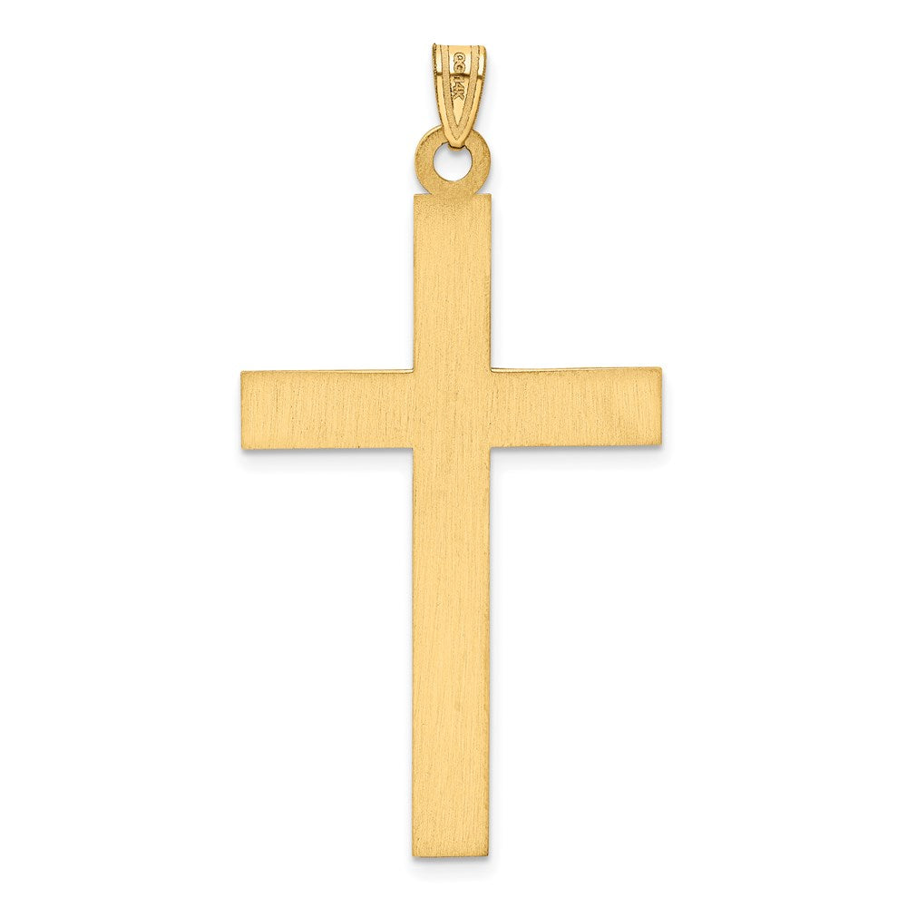 FJC Finejewelers 14 kt Yellow Gold Solid Laser Etched Cross Charm 49 x 26 mm