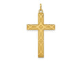 FJC Finejewelers 14 kt Yellow Gold Laser Designed Cross Charm 40 x 21 mm
