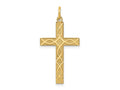 FJC Finejewelers 14 kt Yellow Gold Laser Designed Cross Charm 33 x 16 mm