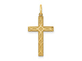 FJC Finejewelers 14 kt Yellow Gold Laser Designed Cross Charm 27 x 13 mm