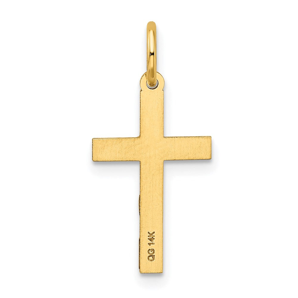 FJC Finejewelers 14 kt Yellow Gold Laser Designed Cross Charm 23 x 10 mm