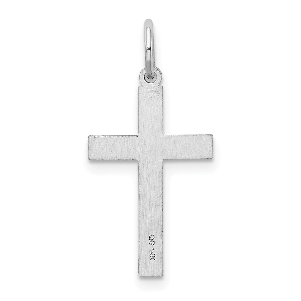FJC Finejewelers 14 kt White Gold Laser Designed Cross Charm 23 mm x 11 mm