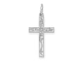 FJC Finejewelers 14 kt White Gold Laser Designed Cross Charm 23 mm x 11 mm