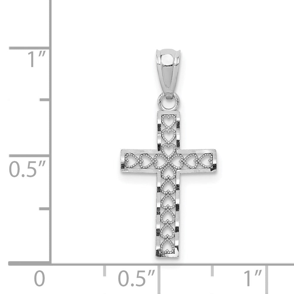 FJC Finejewelers 14 kt White Gold  Cross Charm 25 mm x 12 mm