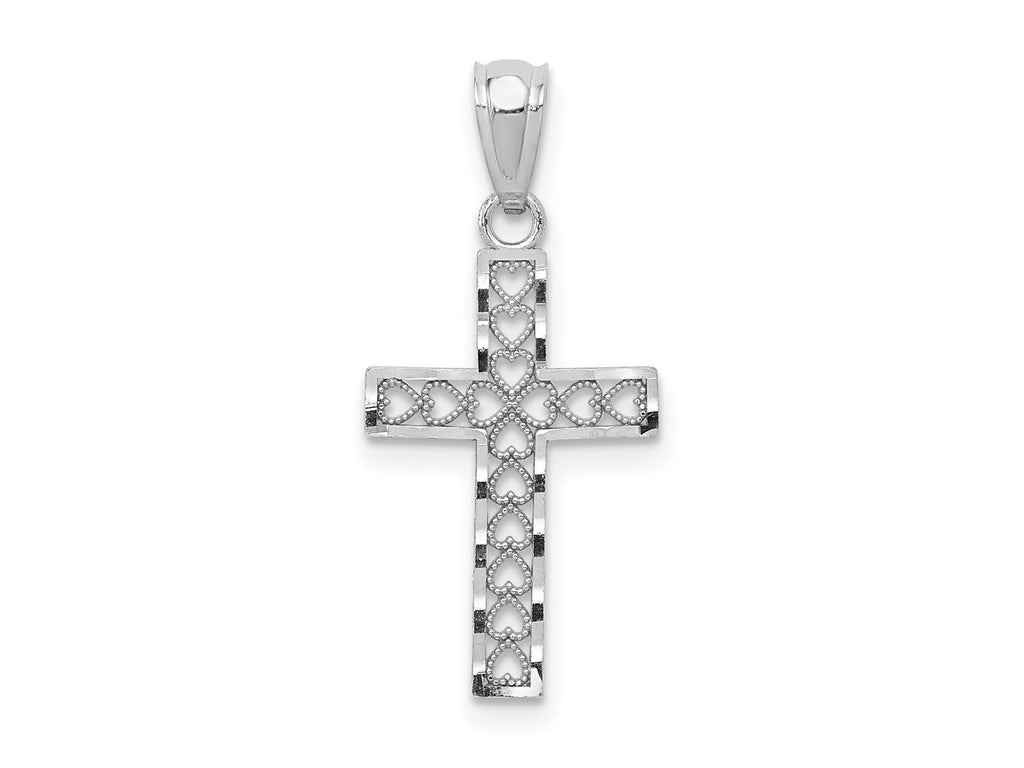 FJC Finejewelers 14 kt White Gold  Cross Charm 25 mm x 12 mm