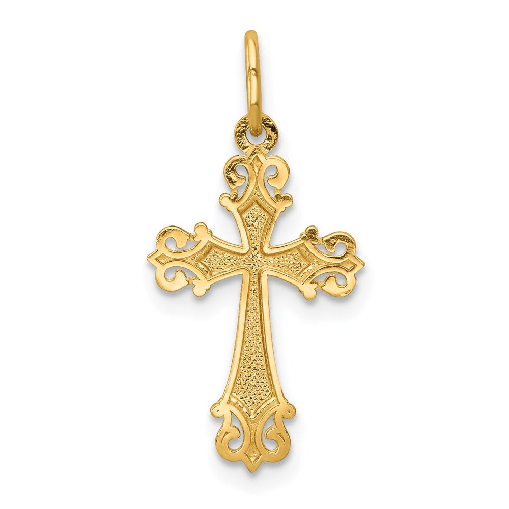 FJC Finejewelers 14 kt Yellow Gold with Rhodium Cross Charm 23 x 11 mm