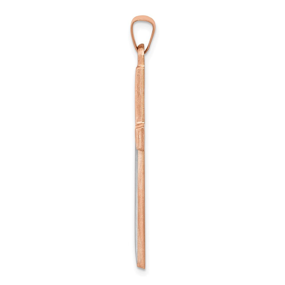 FJC Finejewelers 14 kt Rose Gold with Rhodium Cross Charm 39 mm x 20 mm