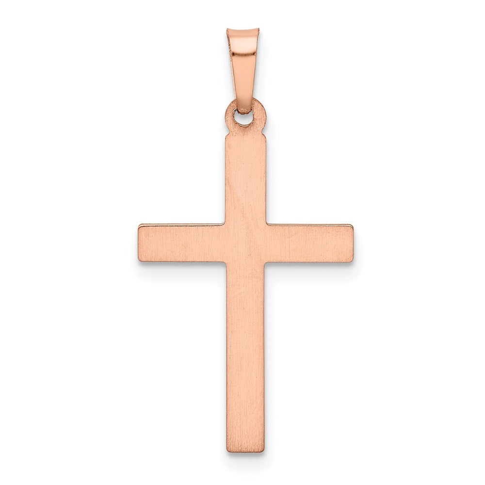 FJC Finejewelers 14 kt Rose Gold with Rhodium Hollow Cross Charm 31 mm x 16 mm